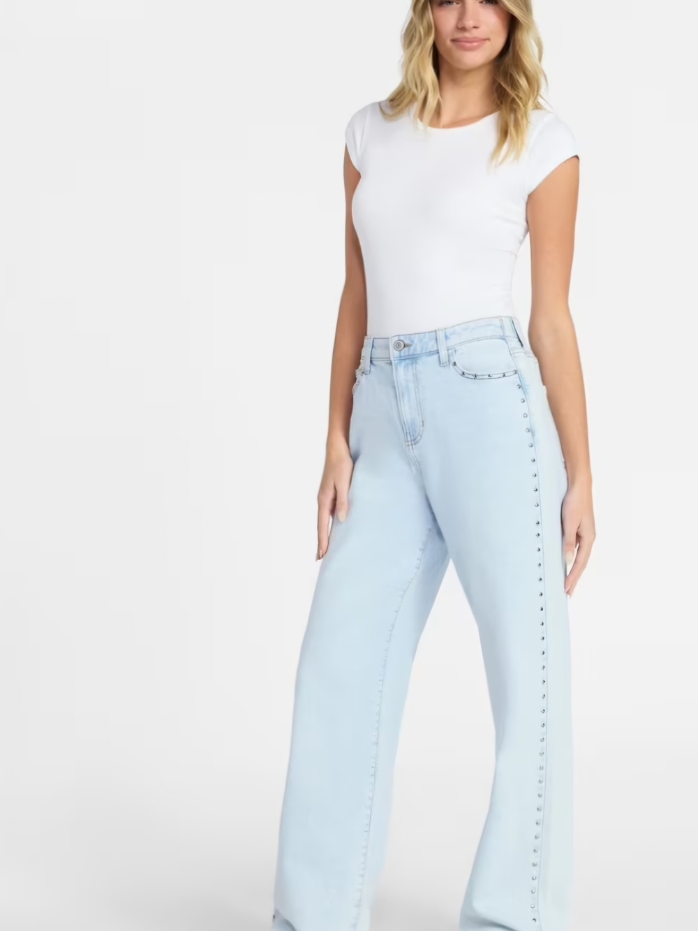 No Boundaries High Rise Baggy Wide Leg  Stud Jeans
